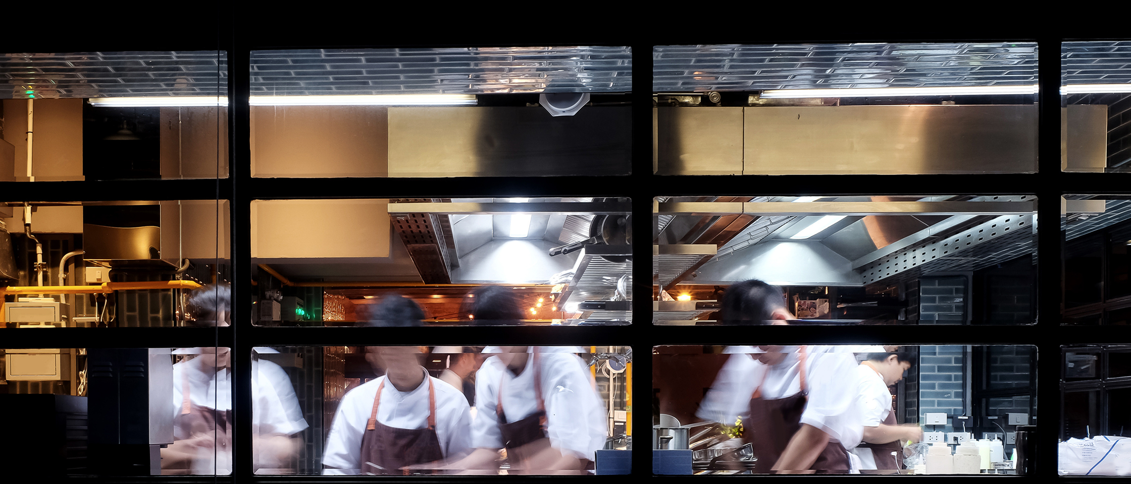 Chefs working in a restaurant kitchen